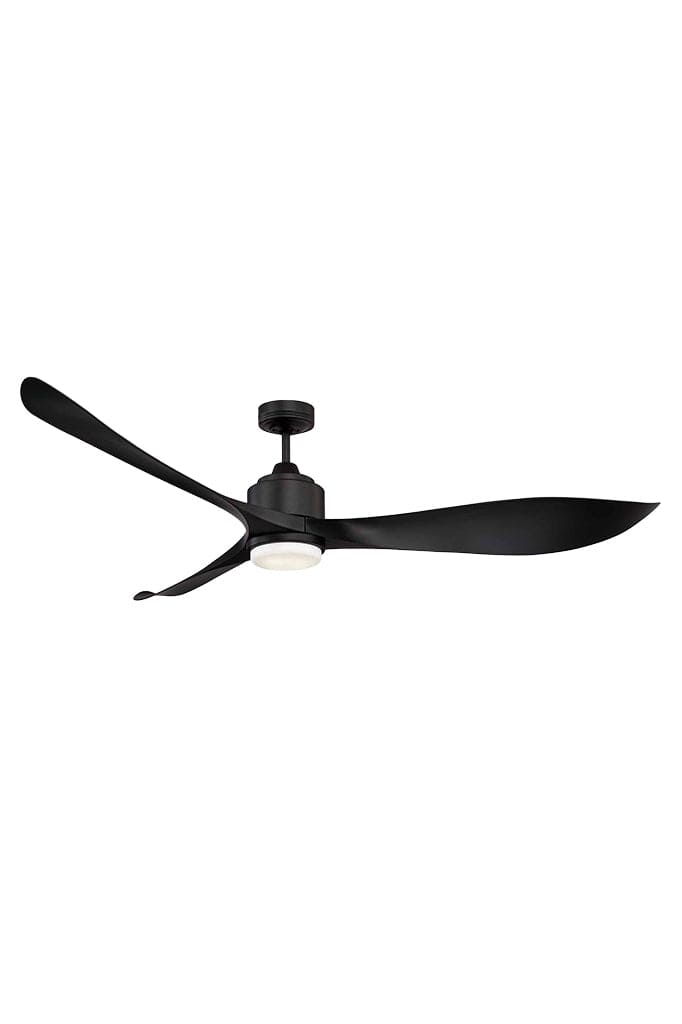 Ceiling fan in black finish with LED light