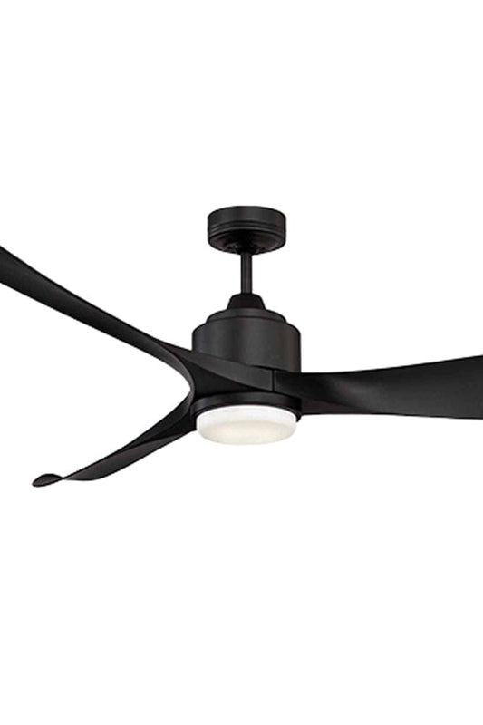 Ceiling fan in black finish with LED light