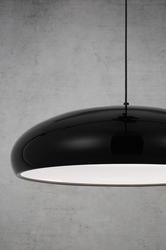 Mid century black pendant light with vintage character