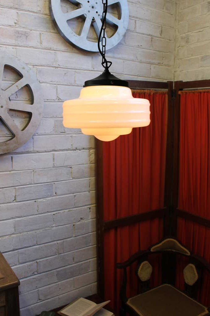 Clear schoolhouse pendant deals light