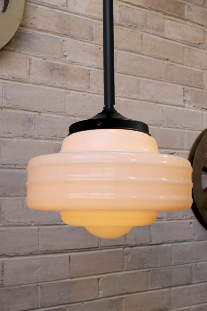 schoolhouse pendant light with rod suspension