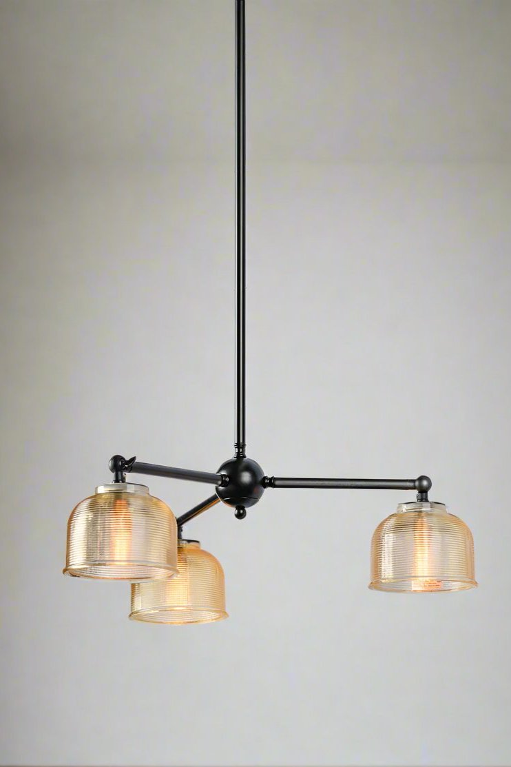 Chapman Glass Chandelier amber shades