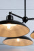 Bullpit Chandelier with white inner shade