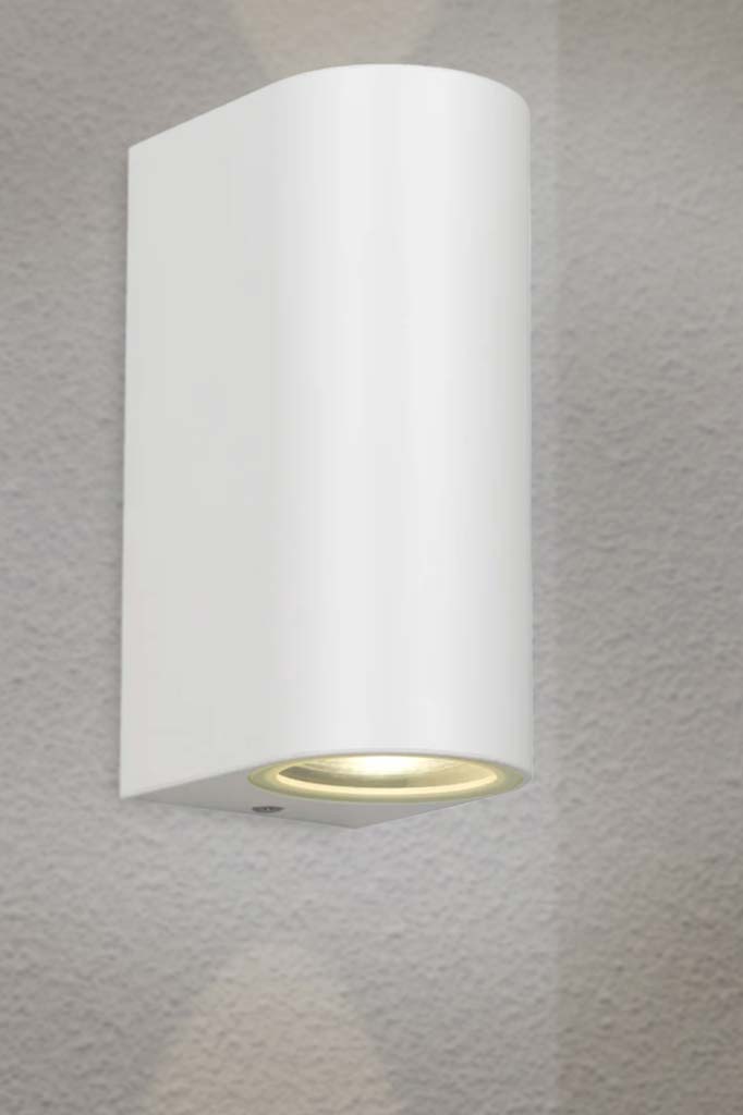 Brookside Outdoor Wall Light in large white.