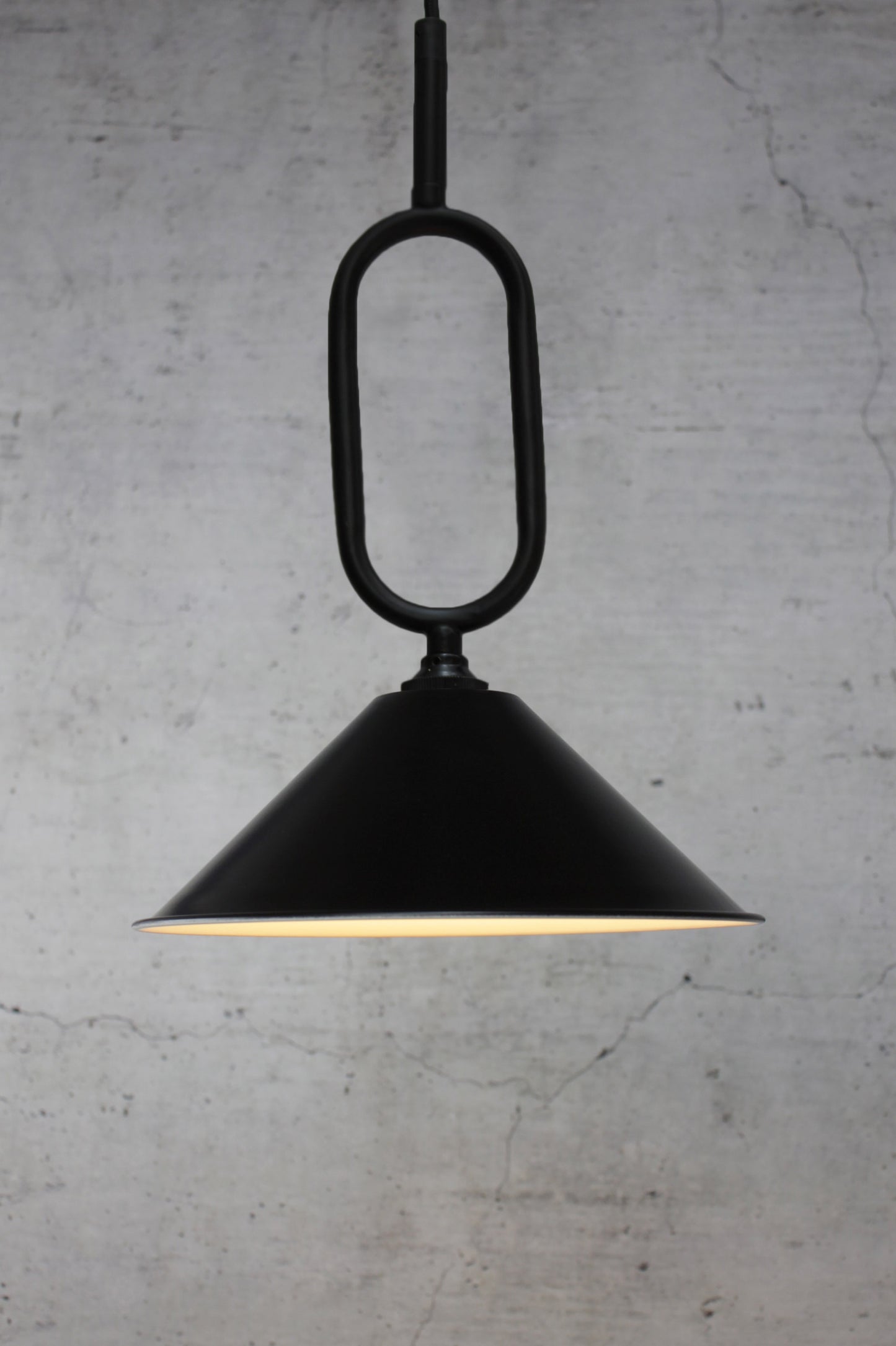 Black shade Black Cone Loop Pendant Light