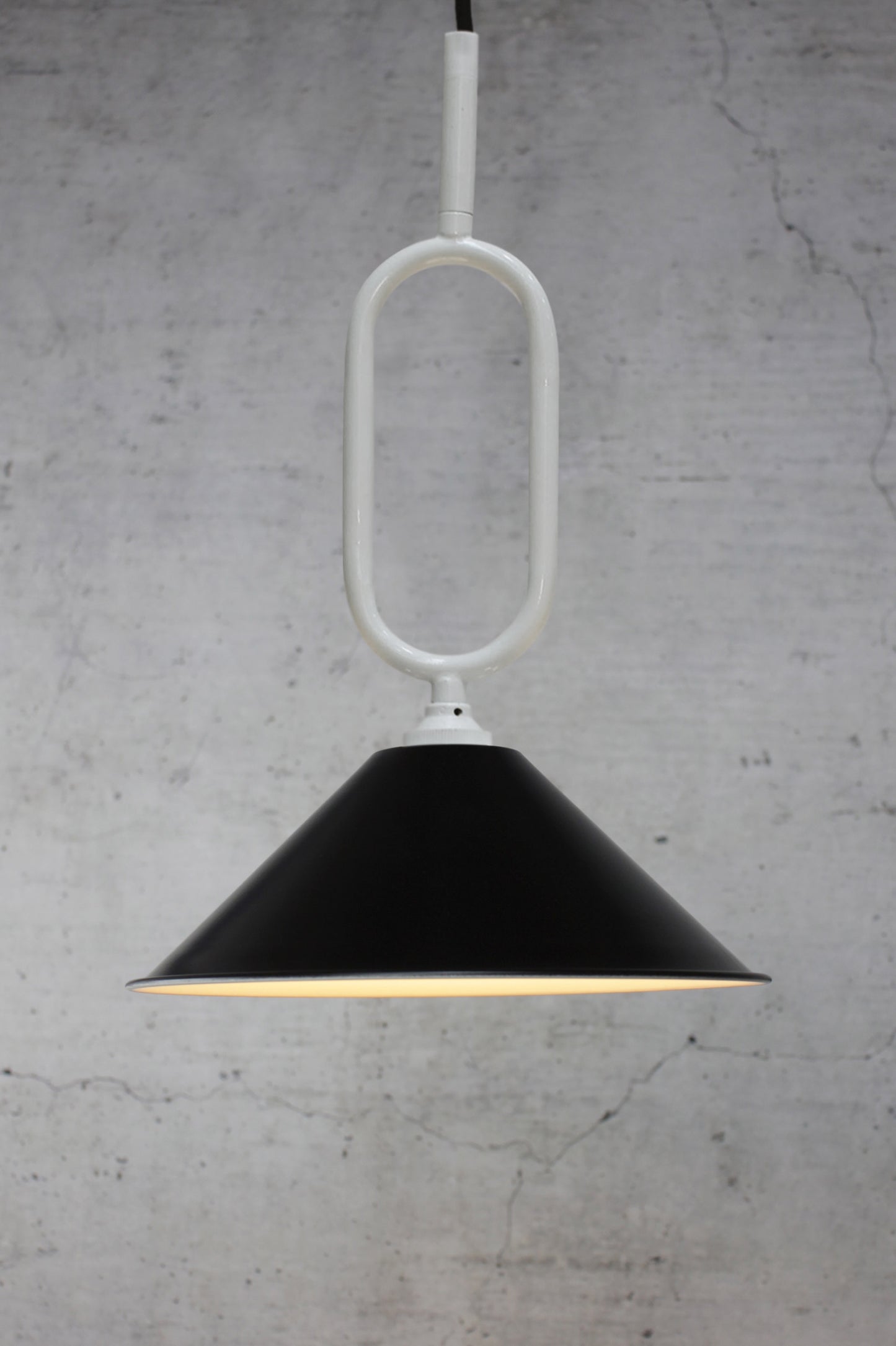 Black small shade White Cone Loop Pendant Light