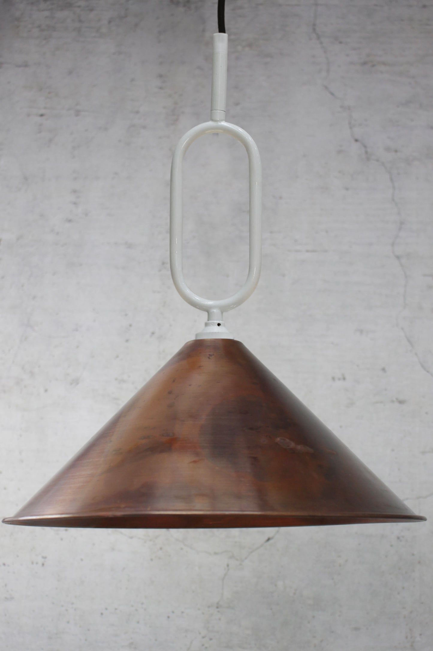 copper large shade white Loop Pendant Light