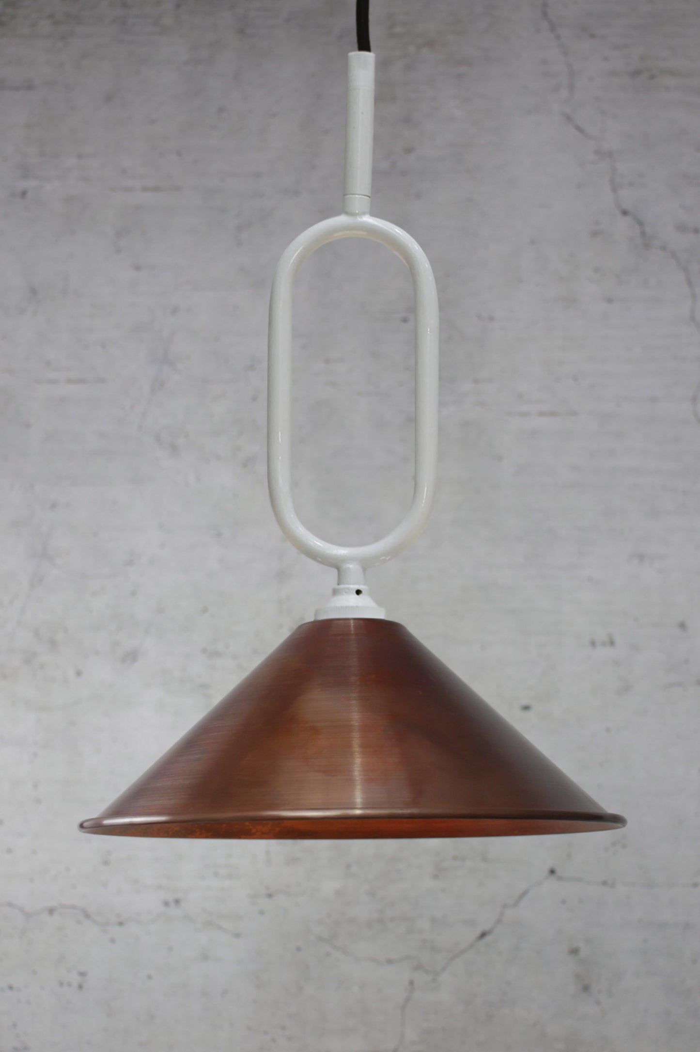 copper small shade white Cone Loop Pendant Light