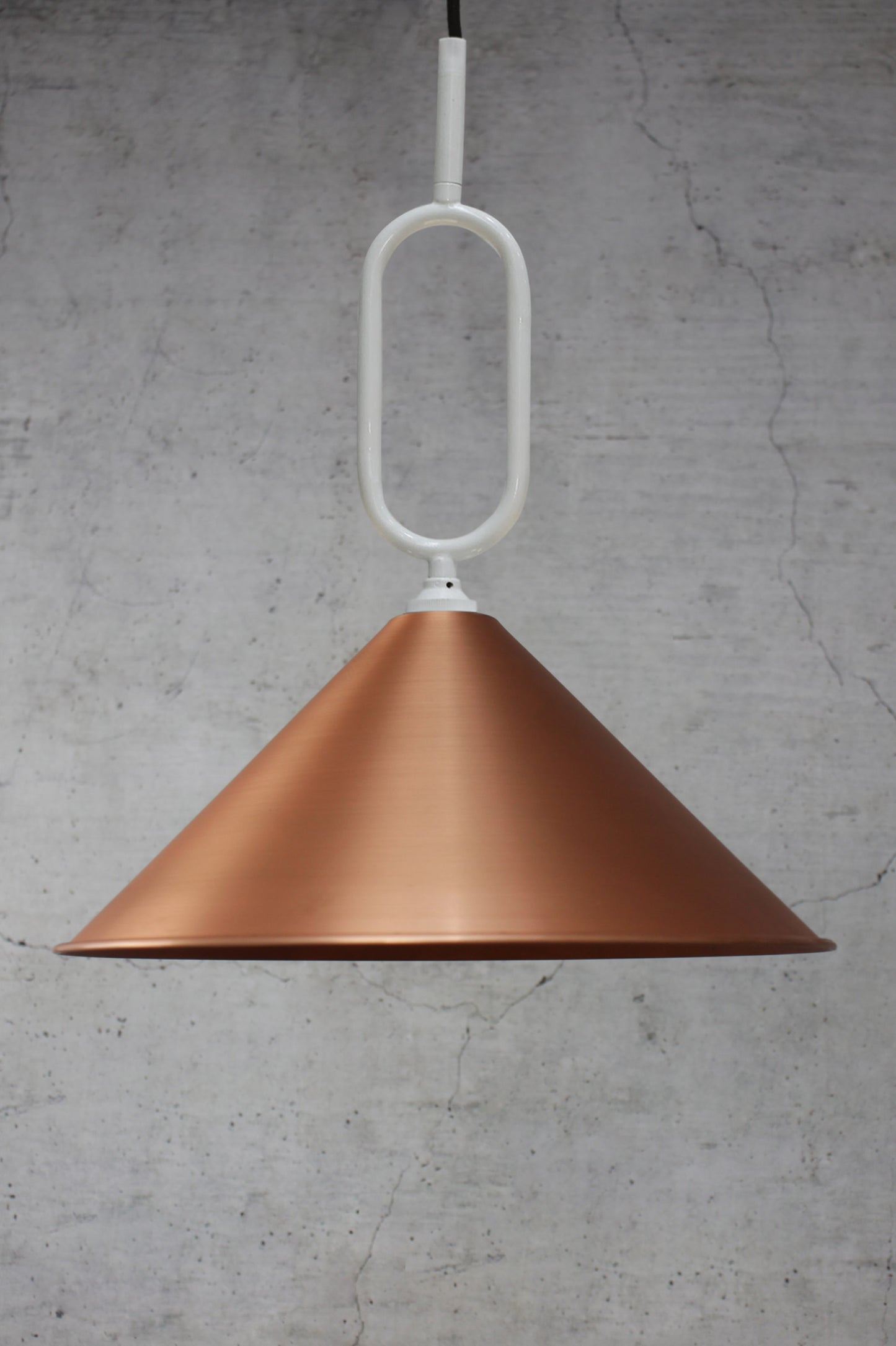 bright copper large shade white Loop Pendant Light