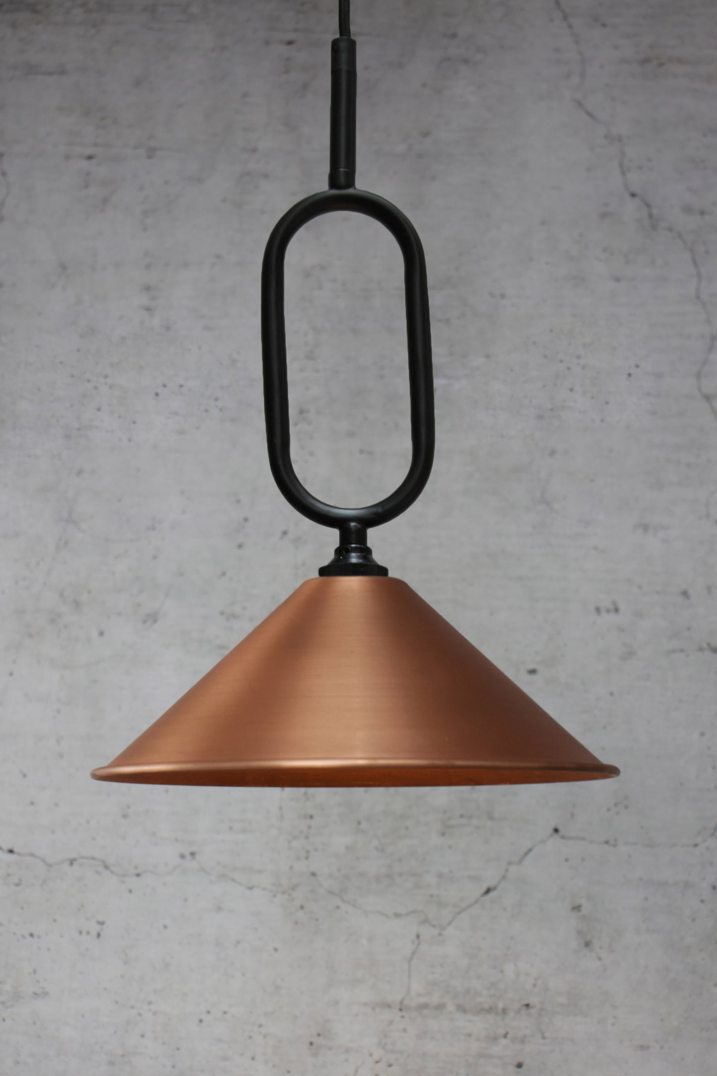 bright copper small shade black Loop Pendant Light