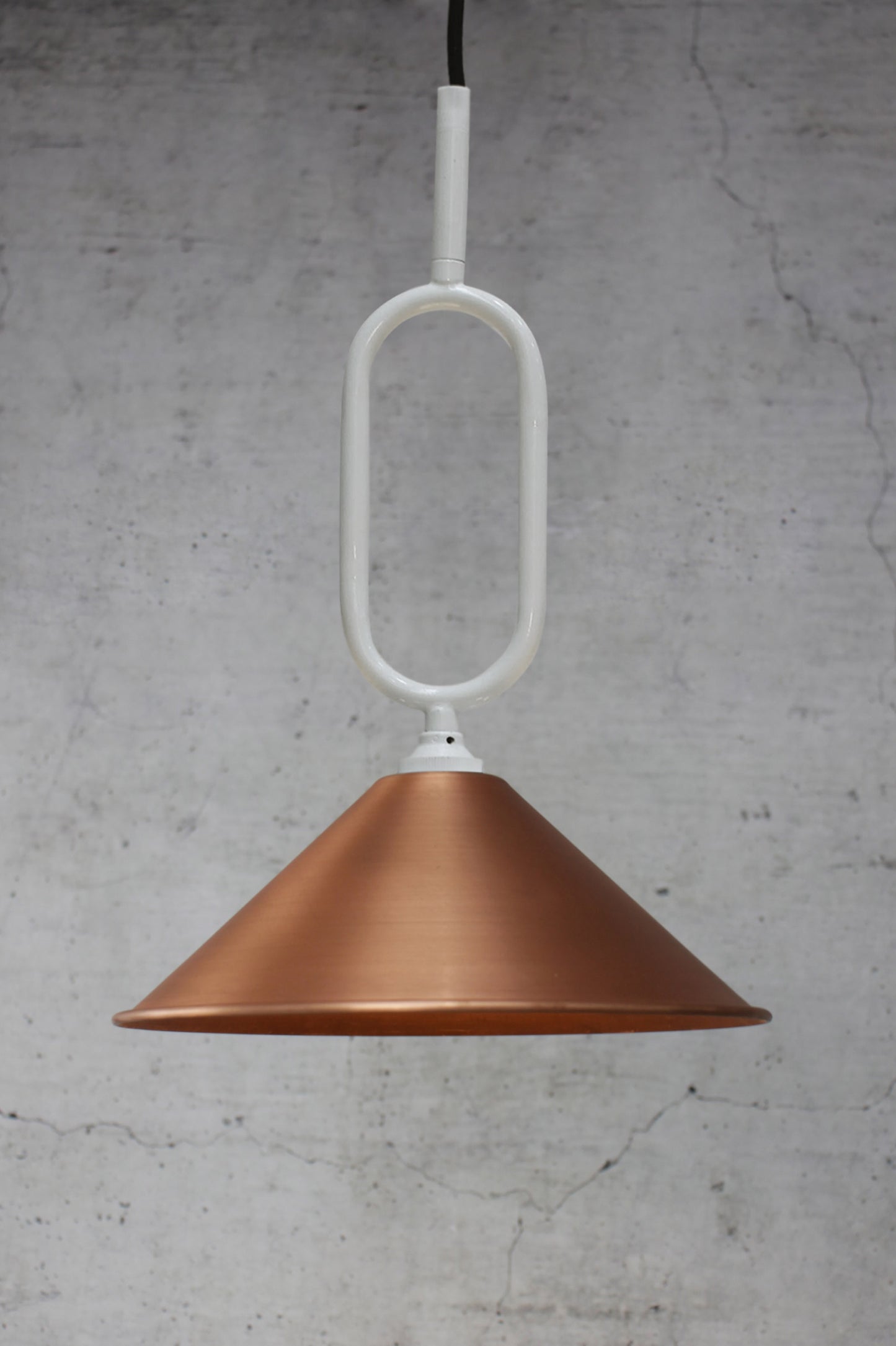 bright copper small shade white Loop Pendant Light