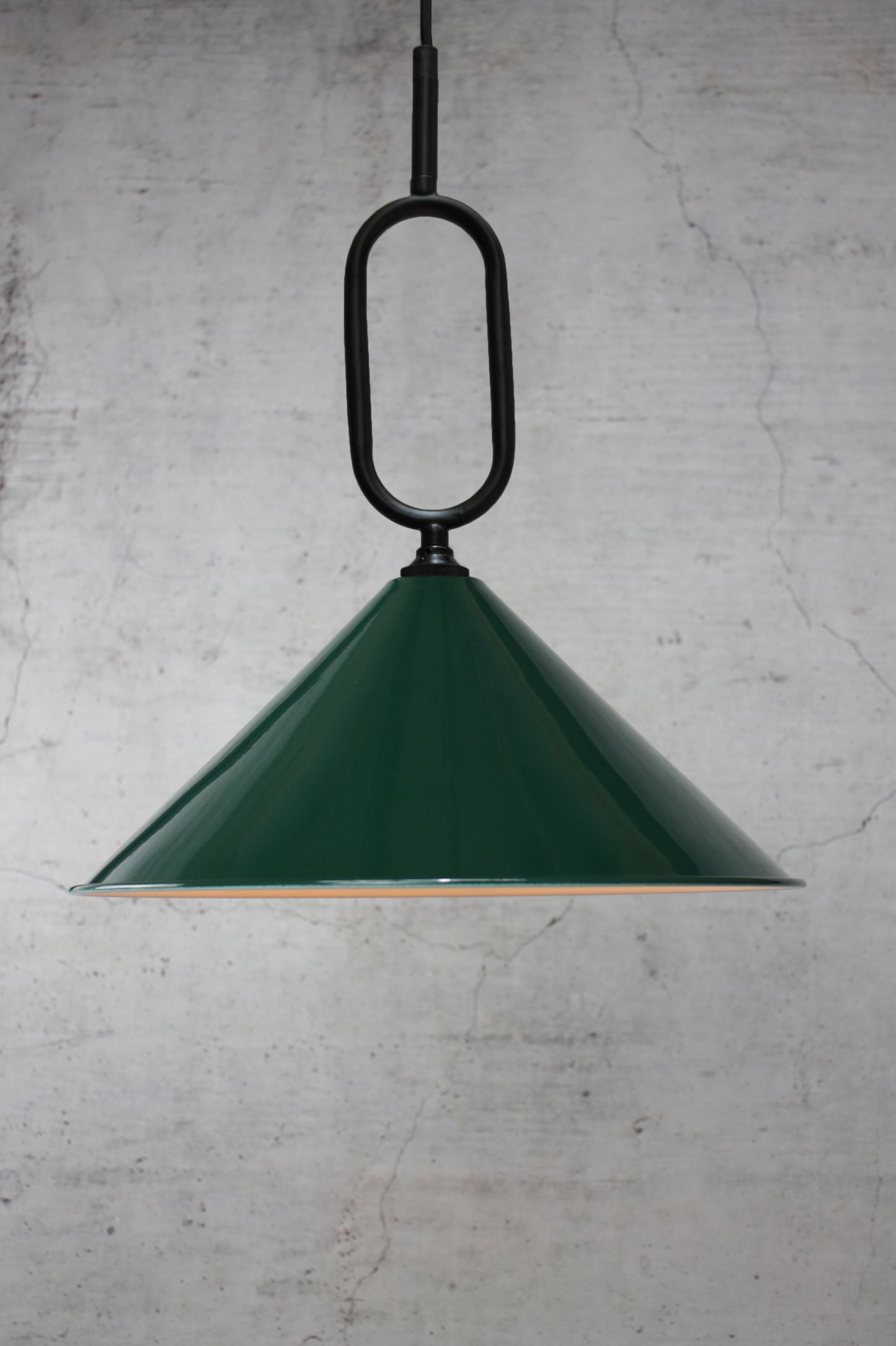 green large shade bblack Loop Pendant Light