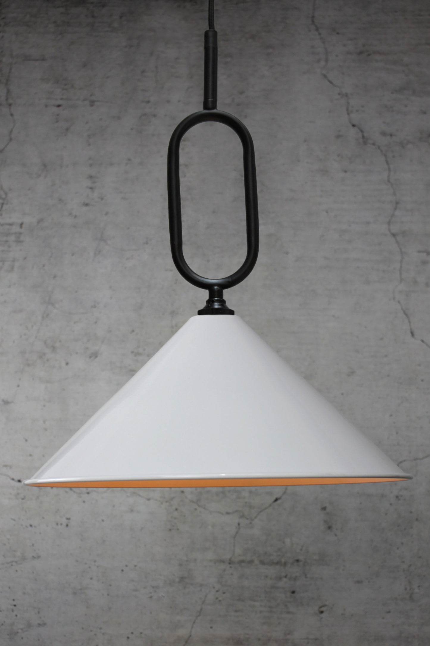 White large  shade black Loop Pendant Light