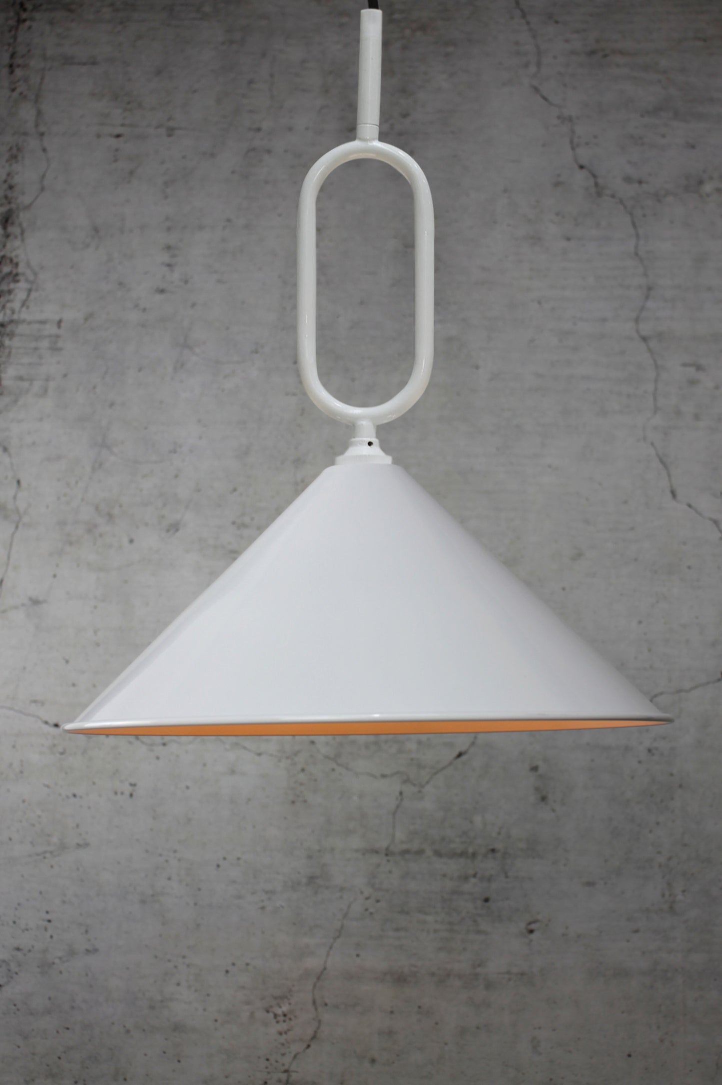 White large shade white Loop Pendant Light