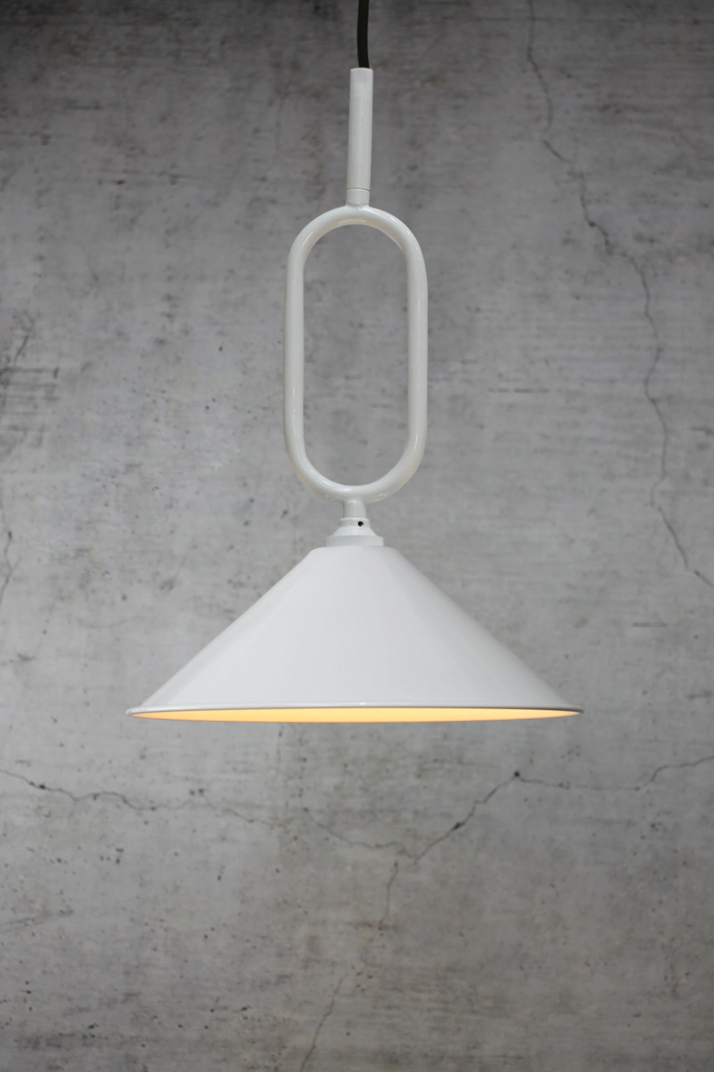 White small shade white Loop Pendant Light