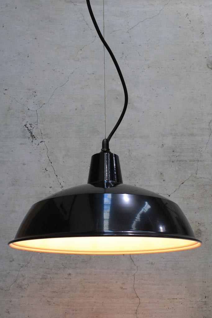 Warehouse Cable Pendant Light black large shade small with black Cable