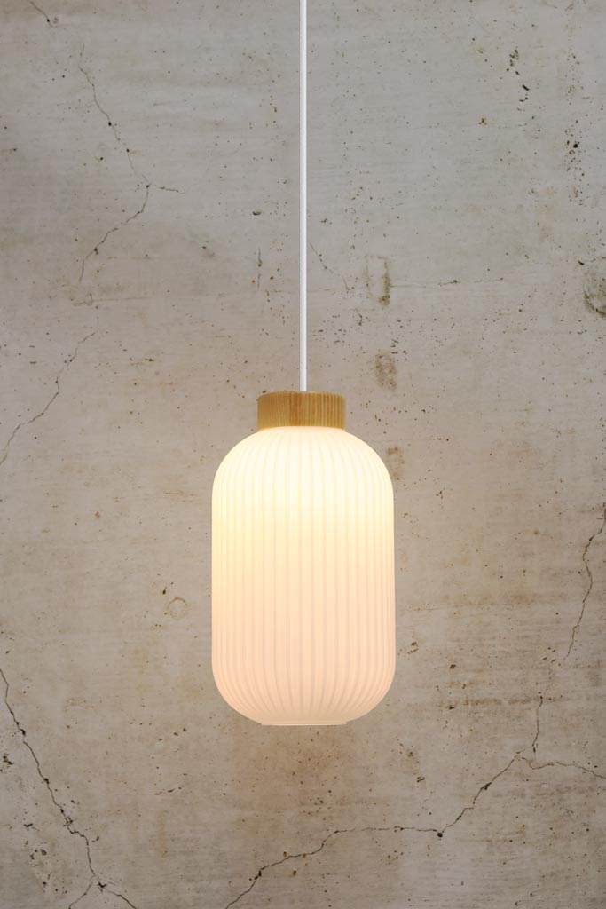 Dane Ribbed Glass Pendant Light large 