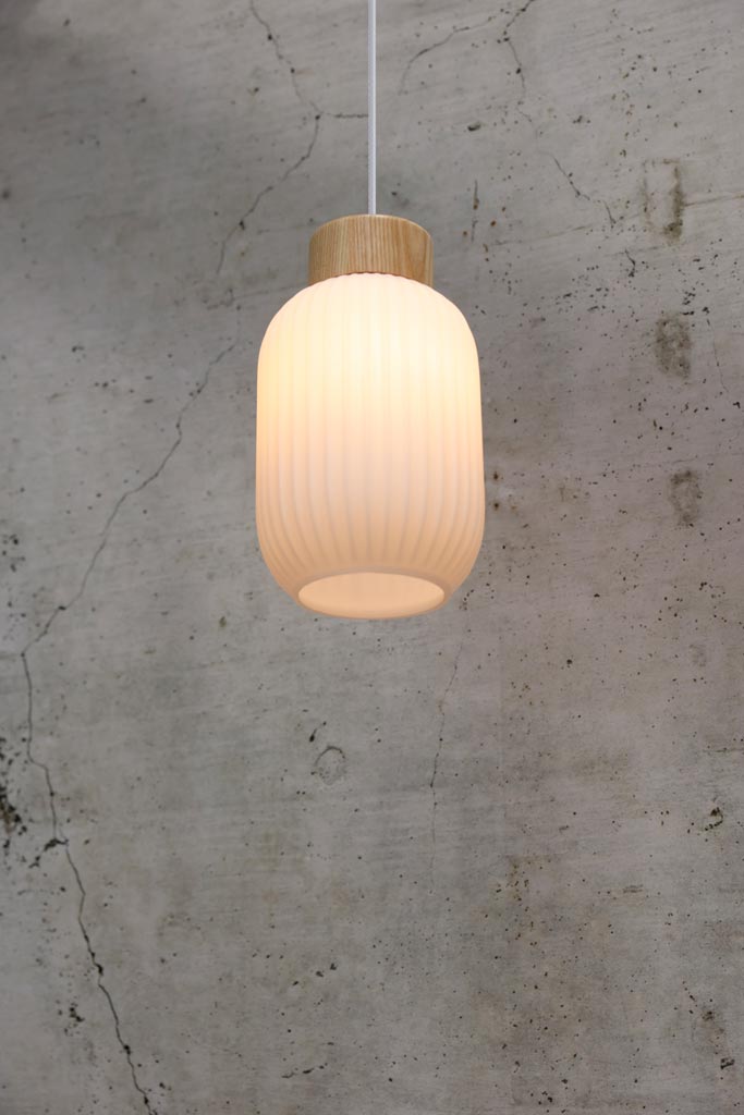 Dane Ribbed Glass Pendant Light small