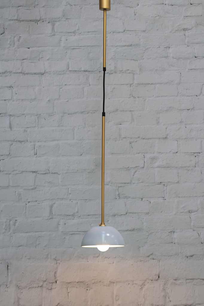 Junction Pendant Light C in gold with white shade