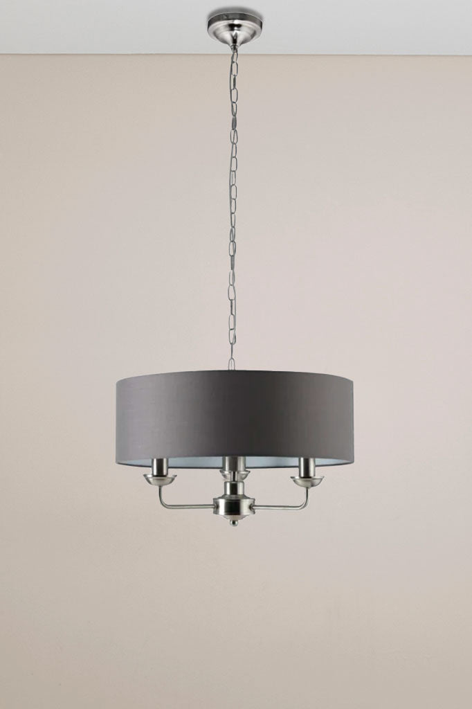 small grey chandelier 