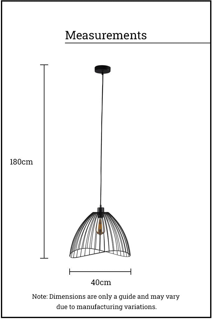 measurements of small pendant light