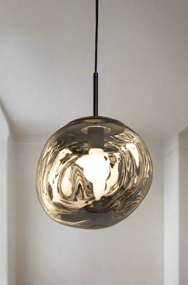 Northern Orb Pendant Light smoke grey large