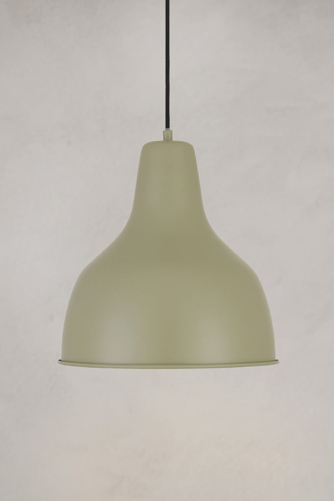 Close up of the Brookton Pendant Light in green.