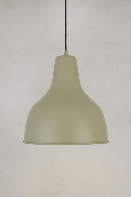 Close up of the Brookton Pendant Light in green.