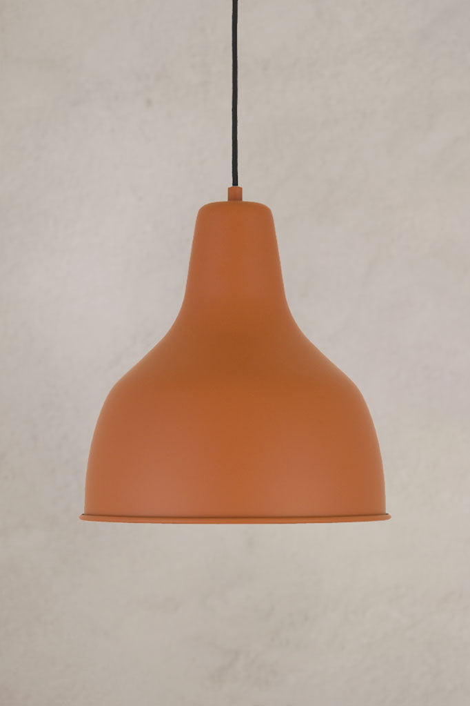 Close up of the Brookton Pendant Light in Orange.