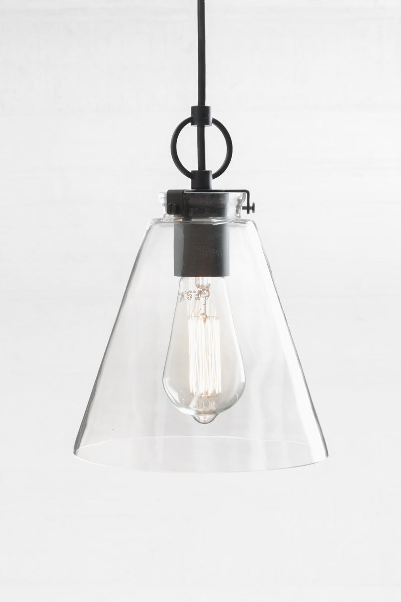 Yorktown Glass Pendant Light with edison light bulb