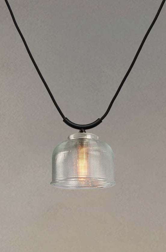 Chapman Glass Trapeze Pendants with clear shade.