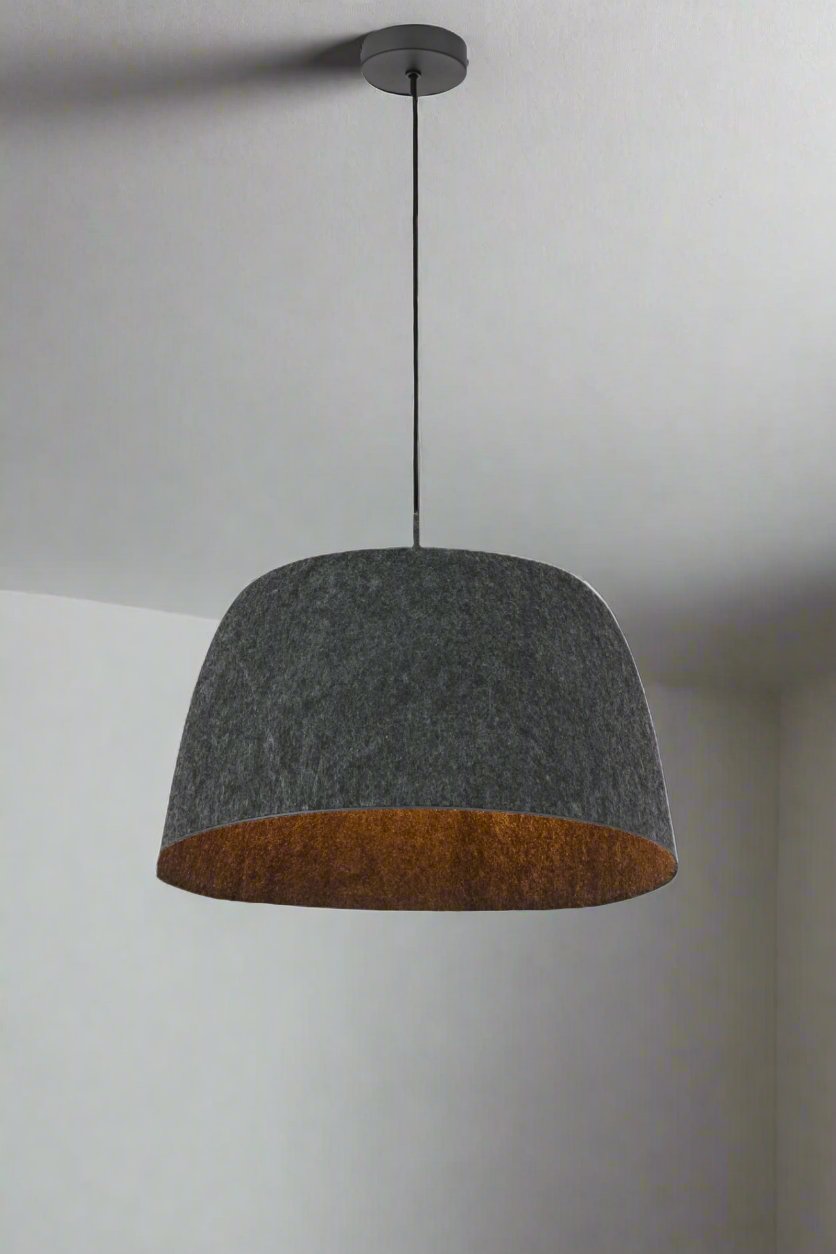 Black felt pendant light