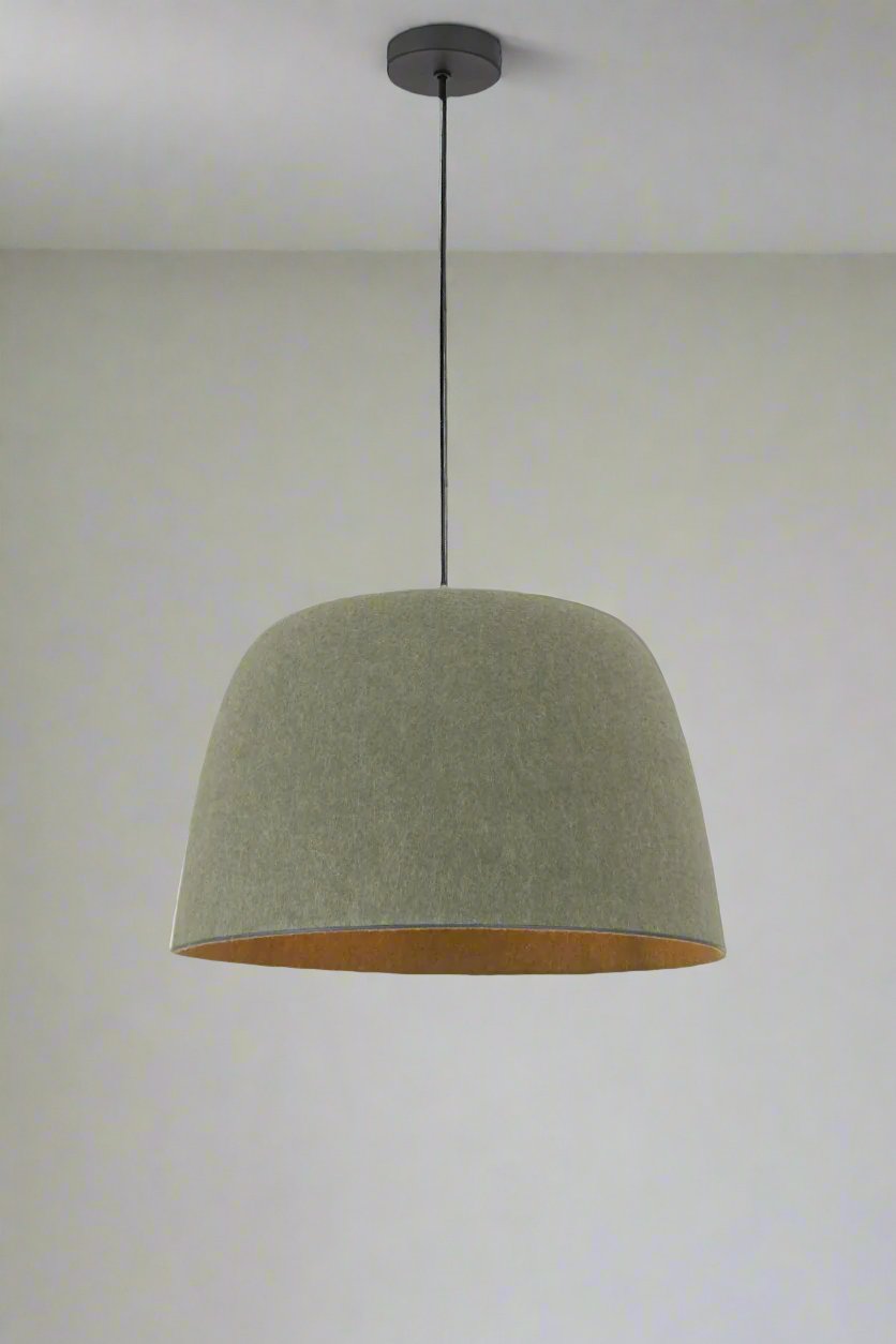 Green felt Dome shade pendant