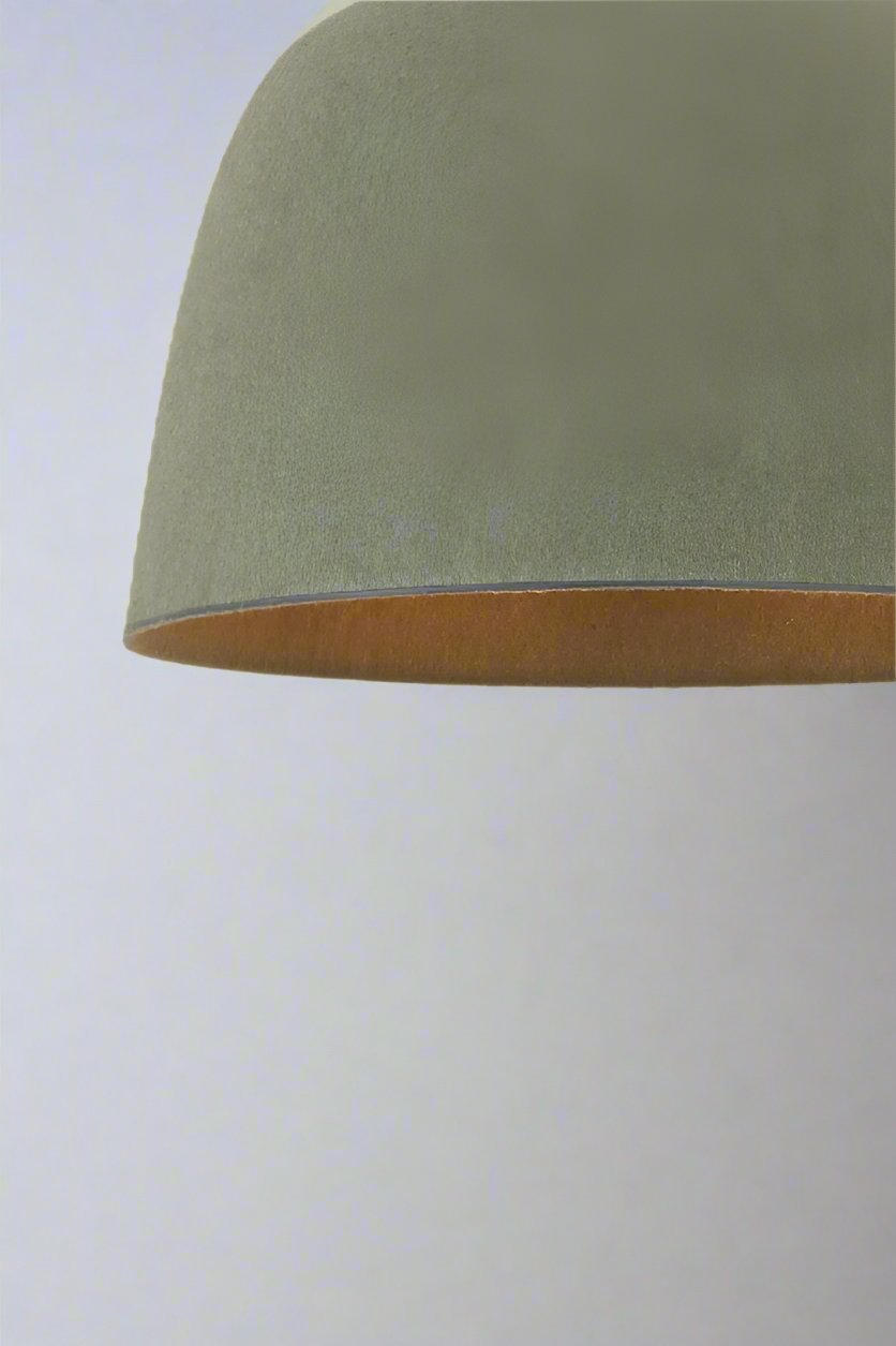 Close up of green felt shade