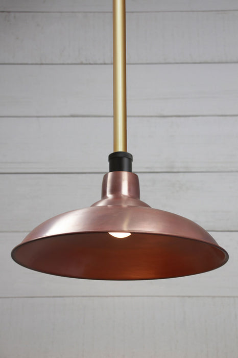 copper shade on gold/brass pole