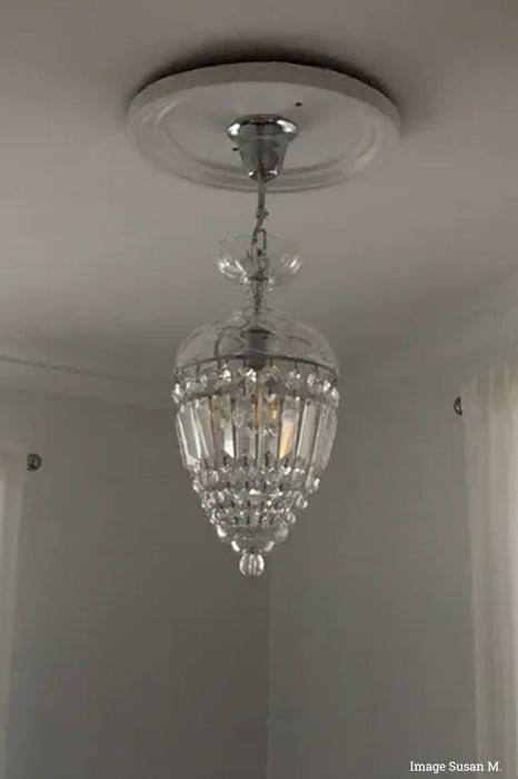 Crystal beaded light. vintage bar style lighting.