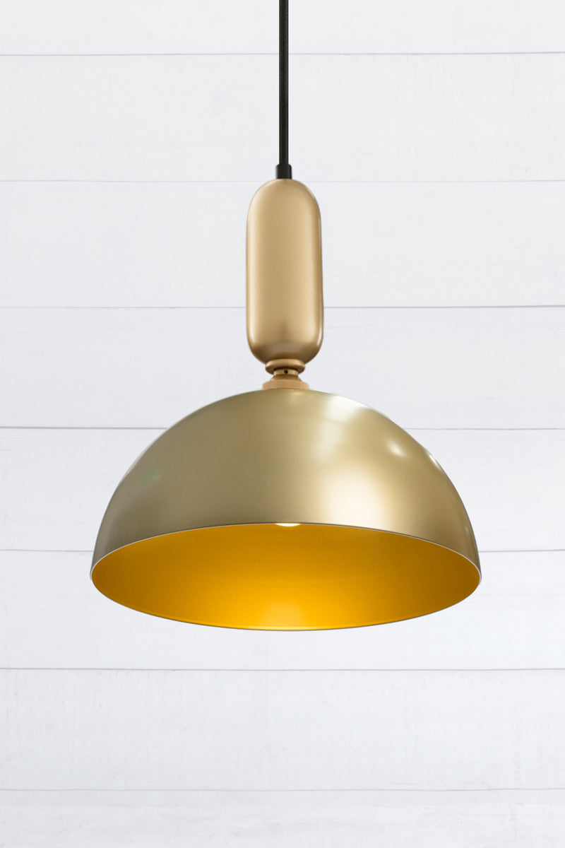 Small gold/brass Dome shade on gold brass tube cord