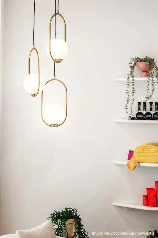 3 Brushed brass pendant lights