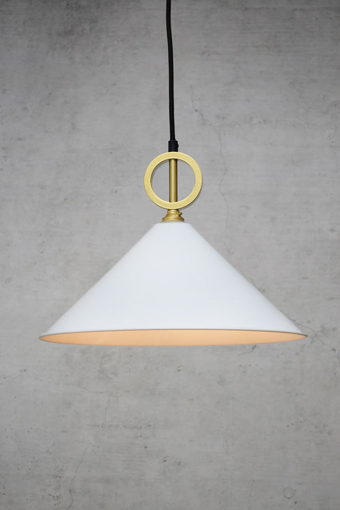 White large pendant light with cord without disc