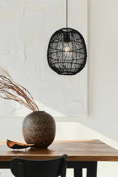 Small wicker deals pendant light