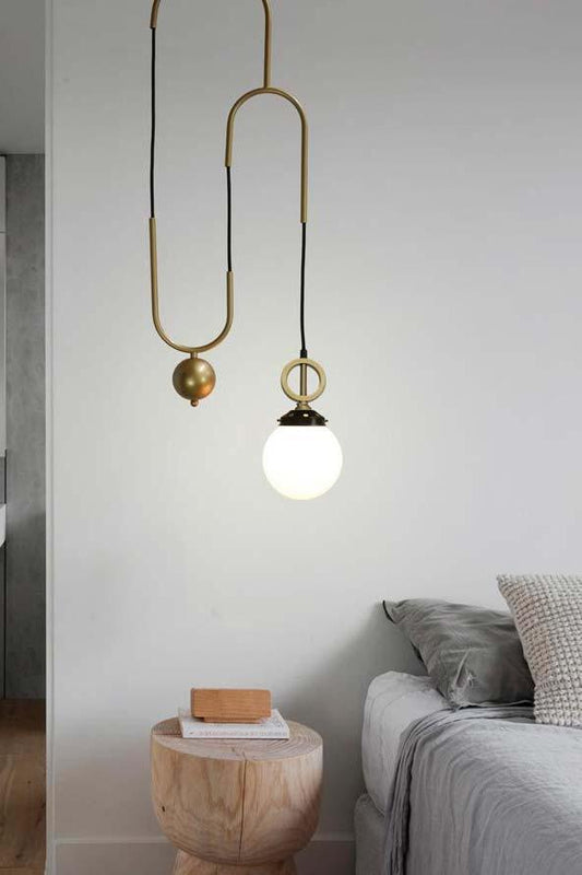 pendant light on side of bed