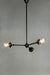 triple arm multi light pendant with clear glass