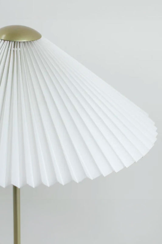 Detailed view of the intricate pleated lampshade