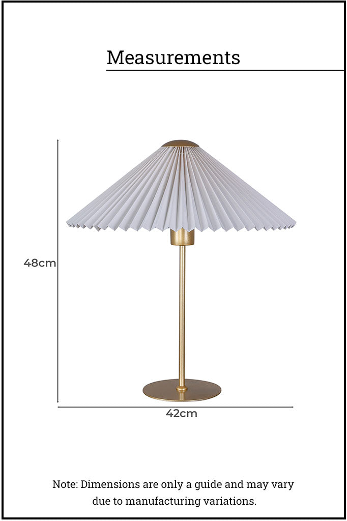 Image showing measurements of the table lamp