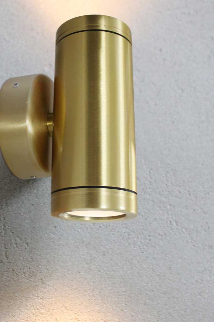 Polished-brass-up-down-spotlight made of actual brass