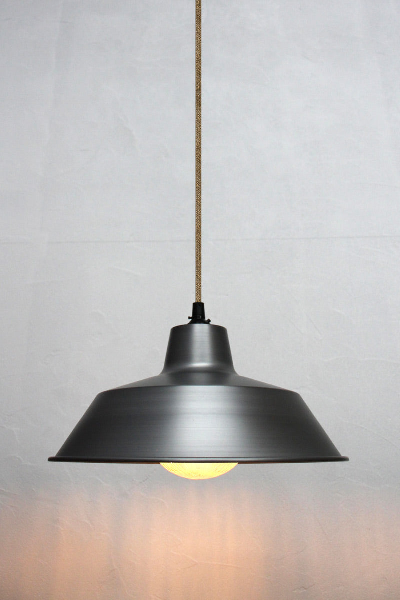 Vintage steel factory pendant light with jute cord