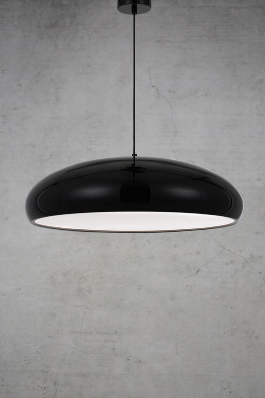 Retro eero pendant light with 1960s black and white contrast