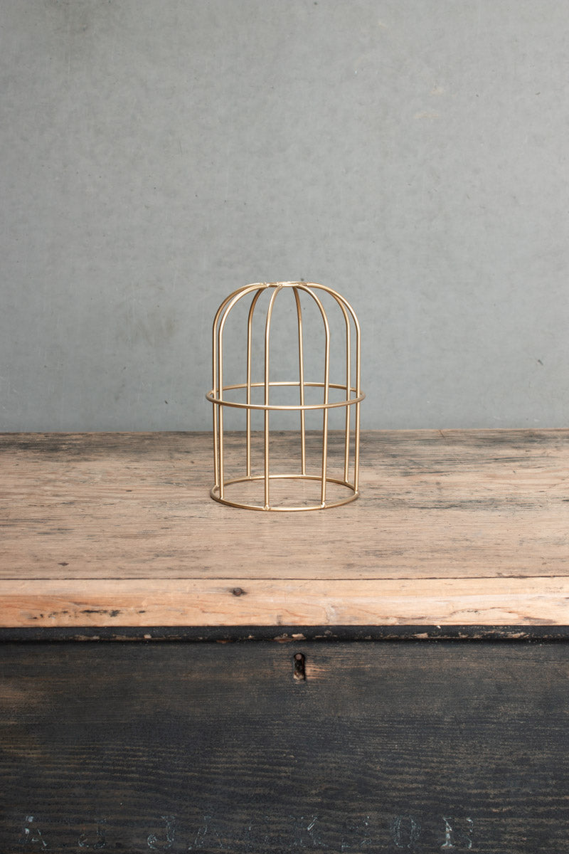 Small gold/brass caged shade