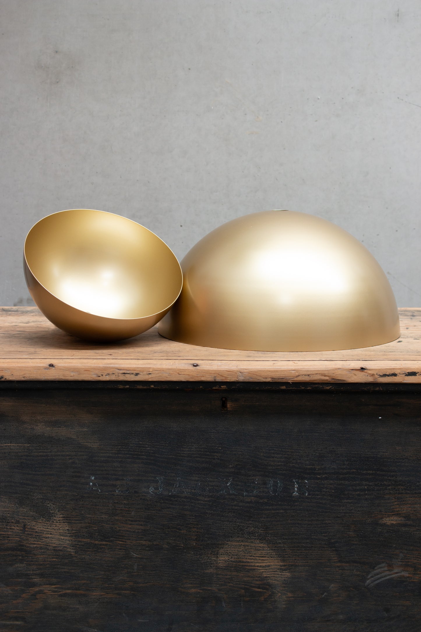 Small and large gold/brass Dome shade