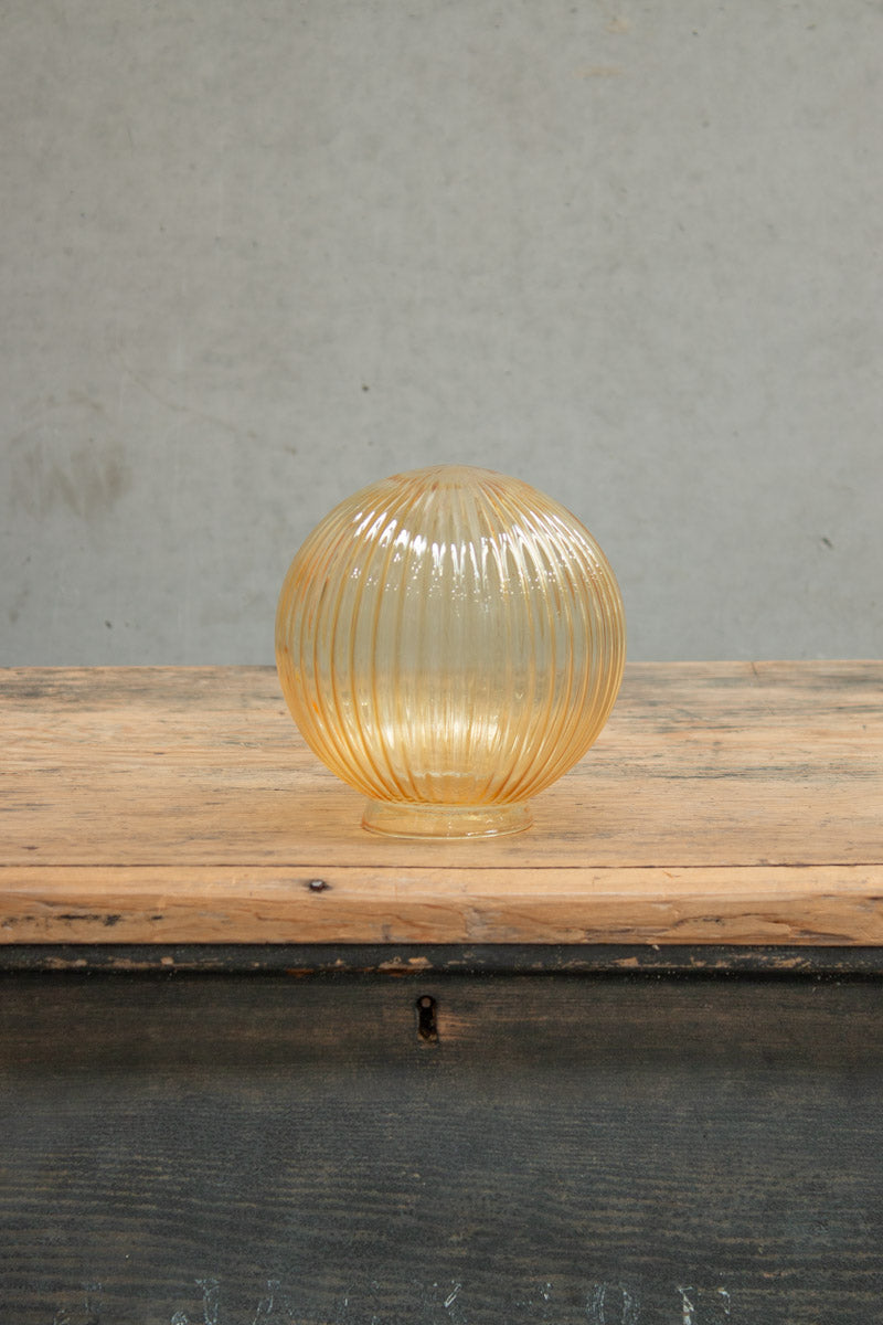 amber reeded glass shade.